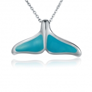 Whaletail Pendant (M) - ss.Turquoise