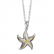 SS 14K Starfish Pendant