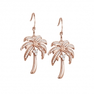 SS Pave CZ Palm Tree Earring - PG