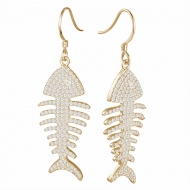 SS Fish Bone  Earrings