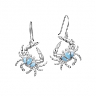 SS Larimar Blue Crab Earrings