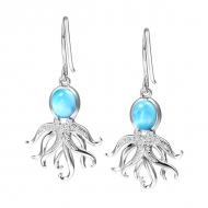 SS 925 Octopus Larimar Earrings