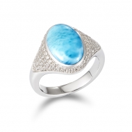 SS 925 Larimar  Ring