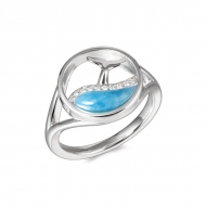 SS 925 Larimar Whale Tail Ring