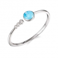 SS 925 Larimar Bangle