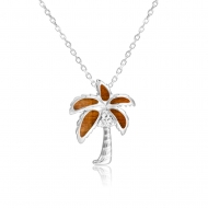 SS 925 Koa Wood PalmTree Pendant