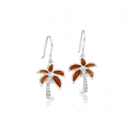 SS 925 Koa Wood PalmTree Earrings