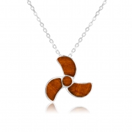 SS 925 Koa Wood Propeller Pendant