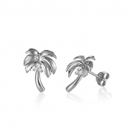 14K WG Palm Tree Earrings