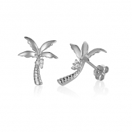 14K WG Palm Tree Earrings