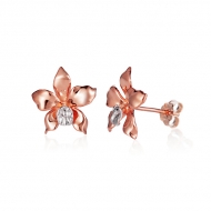 14K PG Orchid Earrings