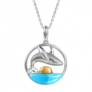 14K WY Two Tone Humpback Whale Pendant