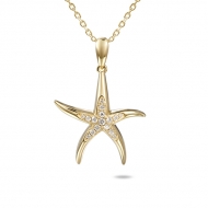 14K YG Starfish Pendant