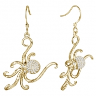 14K Octopus Earrings