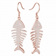 14K Fish Bone Earrings